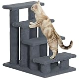 PawHut Katzentreppe 4 Stufen Tiertreppe Treppe für Katze Haustiertreppe...