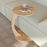 sugodesign Couchtisch mit Rollen, Kleiner Beistelltisch C Form, stylischer...