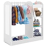FANTASK Holz-Kinderkleiderschrank 93,5 x 38 x 100 cm,Prinzessinen-Garderobe...