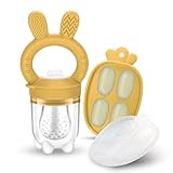 JEXFUN Fruchtsauger Baby aus BPA-freiem Silikon mit Kühlfunktion,Beikost &...