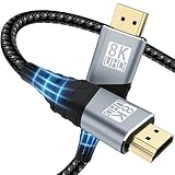 YUETUOL 8K HDMI Kabel 1M, HDMI 2.1 Kabel 48Gbps Highspeed 8K@60Hz HDMI...