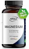 Magnesium 400mg Kapseln hochdosiert - 365 Stück (1 Jahr) 667mg je Kapsel,...