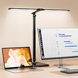 CHARYJOD Doppelkopf Schreibtischlampe LED Dimmbar, Dehnbare LED...