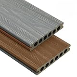 RAUGAJ Baumaterialien-WPC Terrassendielen mit Zubehör Braun und Grau 26m²...