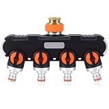 Wasserverteiler 4 Fach, 3/4 Zoll und 1/2 Zoll Wasserhahn Verteiler 4 Wege...