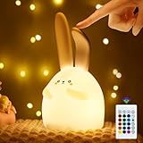 Nachtlicht Kinder Hase, 16 Farben Nachtlicht Dimmbar Nachttischlampe Touch...