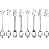Christmas Spoons,8 Stück Weihnachtslöffel Edelstahl Weihnachten Kaffee...
