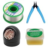 4-teiliges Bleifreier Lötwerkzeugset,0.8mm Lötzinn 50g,Kolophonium...