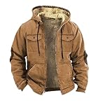 YEBIRAL Wintermantel Herren, Sherpa Jacke Herren, Kapuzenjacke Fleece...