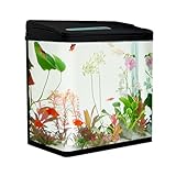 VIALIA Aquarium Komplettset mit LED-Beleuchtung, Pumpe und Filter, 38x24x43...