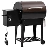 vidaXL Pelletgrill mit Ablage, Pelletsmoker mit Altöl Behälter,...