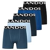 KANDOR Bambus Boxershorts Herren – 5er Pack, Weich, Atmungsaktiv...