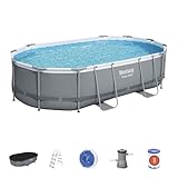 Bestway Power Steel Frame Pool Komplett-Set mit Filterpumpe 488 x 305 x 107...