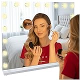 Ruhhy Hollywood Schminkspiegel mit LED – Touch-Dimmer & 3 Lichtfarben...