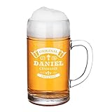 Maßkrug mit gravierten Wunschmotiv - Bierglas 1000 ml - Personalisiert mit...