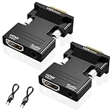 VIEVRE 2 Stücke HDMI auf VGA, HDMI Vga Adapter mit 3,5 mm Klinkenstecker,...