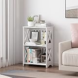 GIZNXBA Bücherregal Weiß 3 Tier Bücher Regal Schrank Offene Kinderregale...