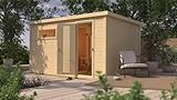 Chillroi® Karibu Saunahaus MELO 38 mm naturbelassen Außensauna...