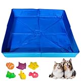 Hundepool Katzenpool Mit 6 Fischen Spielzeug, 50x50x10cm Hundebadewanne...