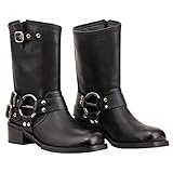 LUMUTA Stiefel Damen Schwarz Stiefeletten Damen Klassisch Wildleder...