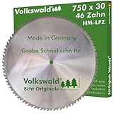 Volkswald ® HM-Sägeblatt LFZ 750 x 30 mm Z= 46 für Tischkreissägen...