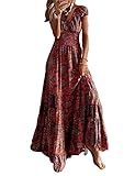 ABYOVRT Sommer Kleider Damen Sommerkleid Boho Lang Kleider Böhmisch Blumen...