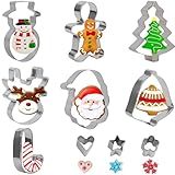 SULOLI 10 Stück Weihnachten Ausstechformen Set,Edelstahl Keksausstecher...