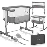 Lionelo Aurora 3 in 1 Babybett bis 9 kg, Beistellbett, Wiege,...