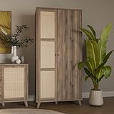 Forte GLENKEEN Kleiderschrank 100, Kleiderschrank im Boho-Stil mit 2...