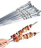 Profi BBQ Edelstahl Grillspieße, Extra Breit: 1 cm und Extra Stark 2 mm...