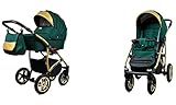 BabyLux Gold Lux 2-in-1 Baby Kinderwagen Tief und Kinderwagen mit Zubehör...