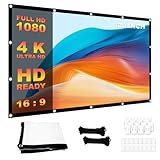 wllqinte Beamer Leinwand 120 Zoll Projektionsleinwand, 16: 9 HD Faltbarer...