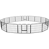 Yaheetech 16-teilig Welpenlaufstall Freigehege mit 2 Türen, Welpenzaun...