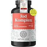 NATURE LOVE® Jod Komplex für die Schilddrüse - 180 Kapseln - mit Jod,...