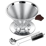 LOOFORE Kaffeefilter, Pour Over Kaffeefilter aus Edelstahl, Papierloser...