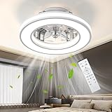 Ateroll Deckenventilator mit Beleuchtung Ø40.5CM, Deckenventilator mit...