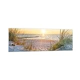 Panorama Bilder auf Glas 160x50cm Glasbild Düne Strand Meer Groß XXL...