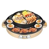 Hanmorfarbi 44cm Shabu Shabu All-In-One Elektrogrill, 29cm Mandarin Duck...