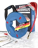 Einziehspirale 30 m – Fiberglas Kabeleinziehhilfe mit Kupferkopf & 5...