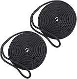 2 Stück Boot Seil 12mm Festmacherleine mit Auge Nylon Doppelt Geflochten...