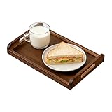 Serviertablett aus Holz, Vintage-Stil, Holztablett, für Teetasse, Café,...