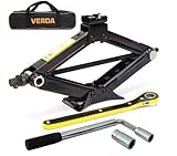 VERDA Scherenwagenheber 2000kg, Wagenheber 98-440 mm + Radmutternschlüssel...