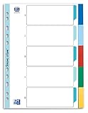 Oxford Kunststoff-Register A4, Strong-Line, blanko, 5-teilig, mit...