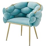 Flauschiger Samtstuhl für Schlafzimmer, moderner Make-up-Sessel mit...