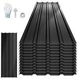 UISEBRT 12 Stück Wellplatten Dachplatten Verzinkter Stahl 129,5x45 cm,...