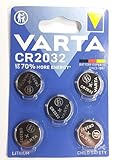 VARTA Batterien Knopfzellen CR2032, 5 Stück, Power on Demand, Lithium, 3V