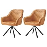 SONGMICS Esszimmerstuhl 2er Set, Küchenstuhl, Sessel drehbar, Samt,...