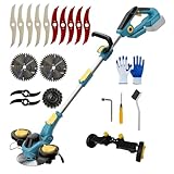 Akku Rasentrimmer für Makita Akku,Rasentrimmer mit Unkrautbürste...