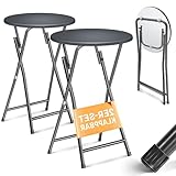 KESSER® Stehtisch 2er Set Bistrotisch mit PVC-Platte | Wetterbeständiger...