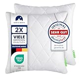 Polyester Kopfkissen (40x40 cm groß) - 2er Set Kissen für Bett und als...